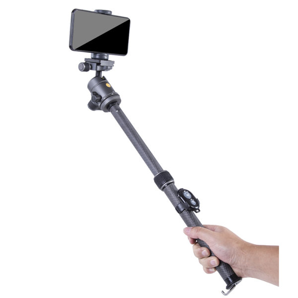 VEO 3 GO 235CB Carbon Fiber Tripod / Monopod with Ball Head, Bluetooth Remote, SPC - Image 9